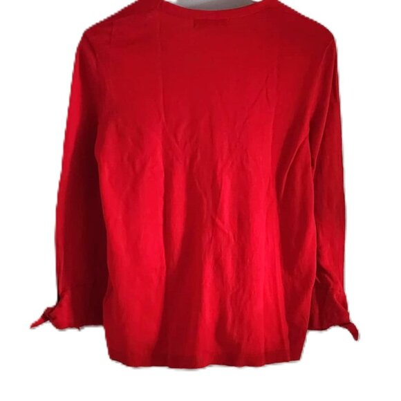 Sandwich red cotton cardigan - Picture 2 of 10